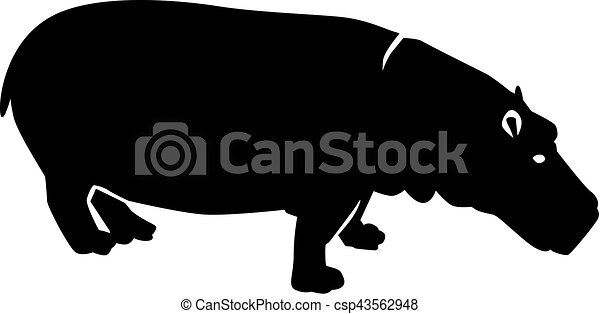 Detail Hippo Silhouette Clip Art Nomer 41