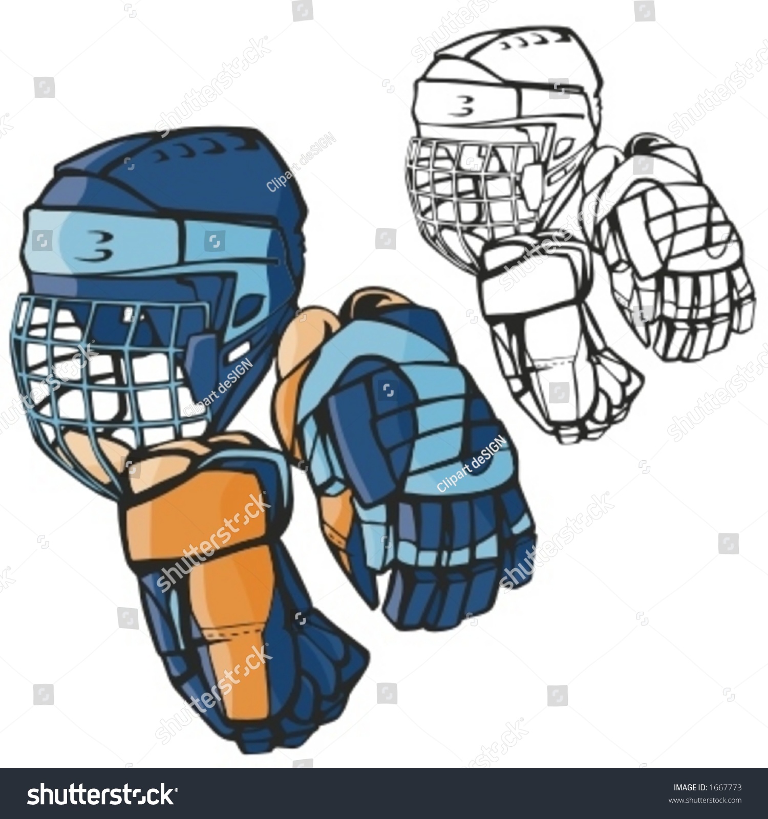 Detail Hockey Gloves Clipart Nomer 10