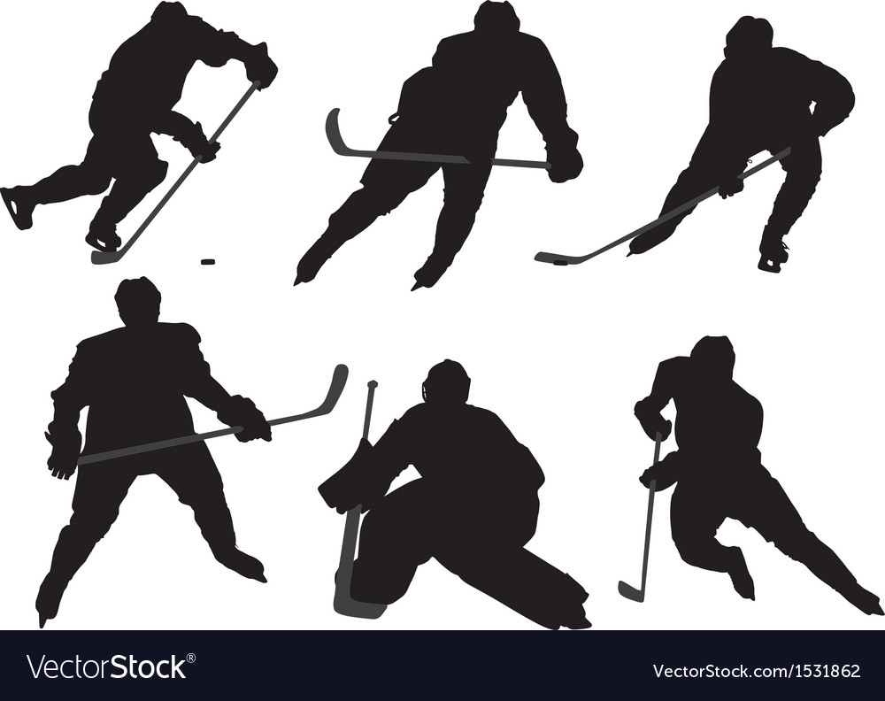 Hockey Player Silhouette Vector Free - KibrisPDR