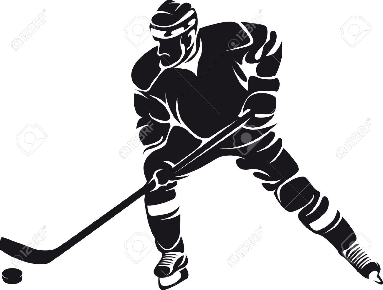 Detail Hockey Player Silhouette Vector Free Nomer 2