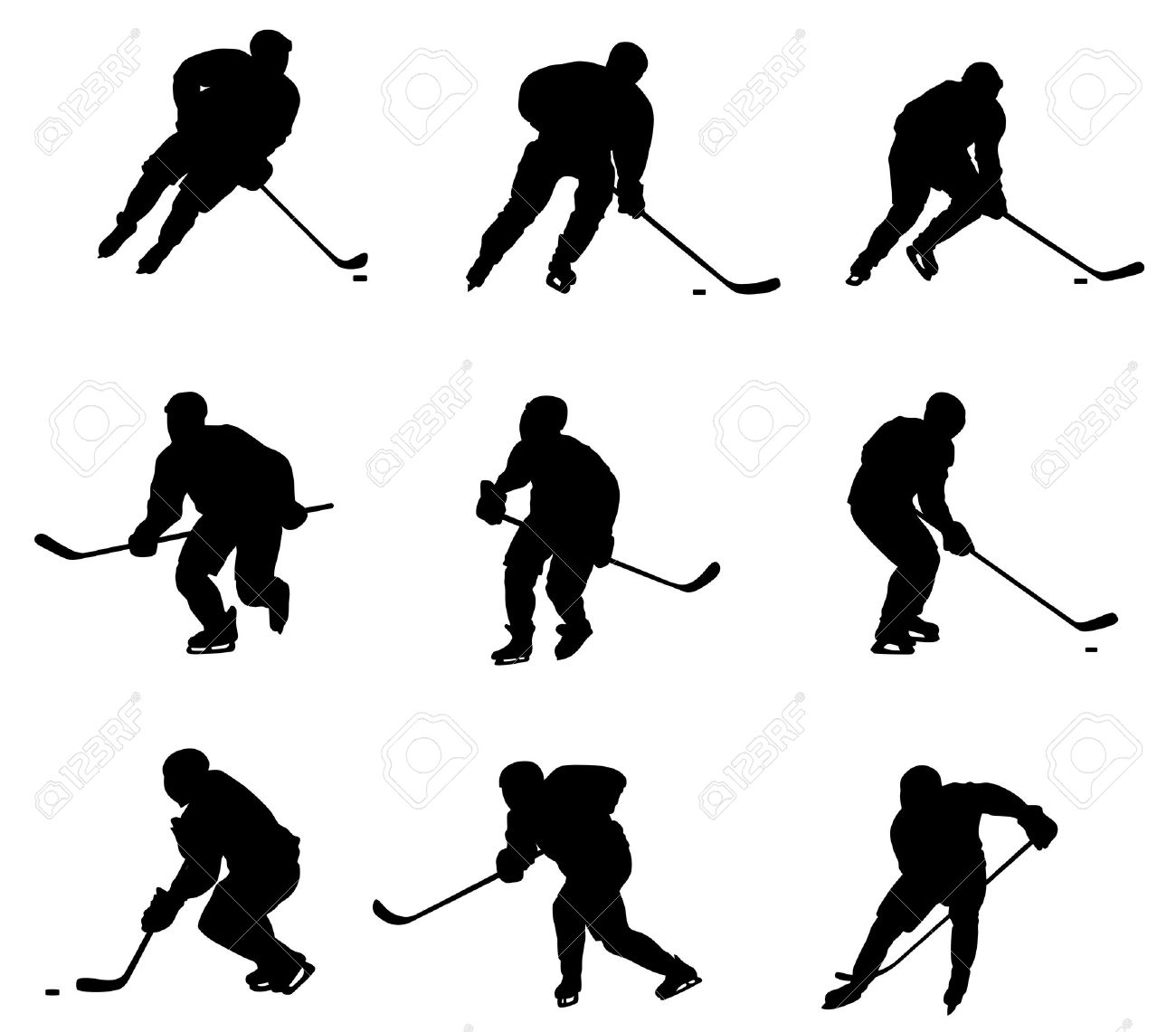 Detail Hockey Player Silhouette Vector Free Nomer 12
