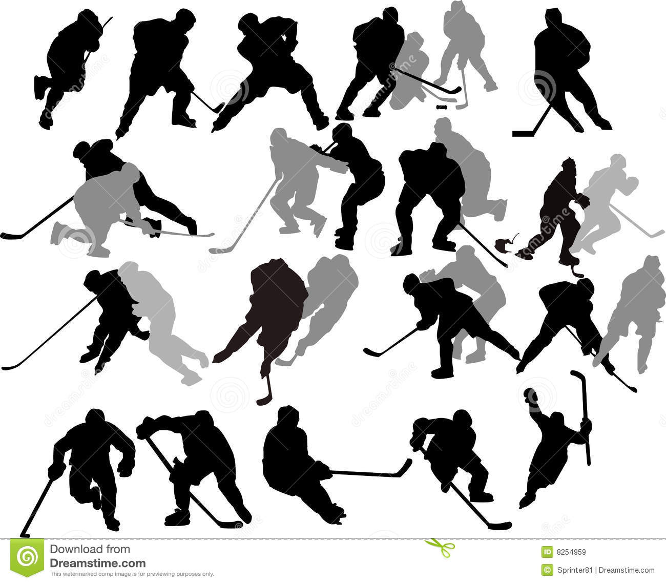 Detail Hockey Player Silhouette Vector Free Nomer 14