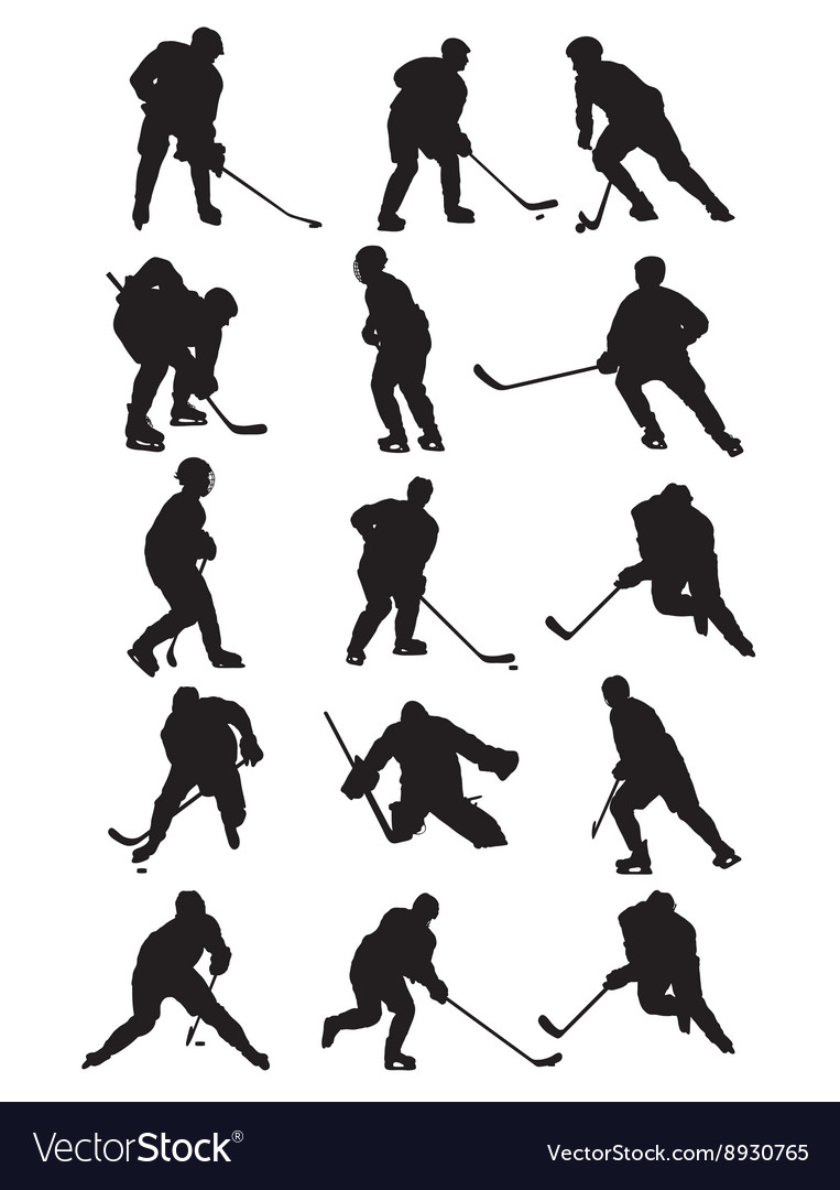 Detail Hockey Player Silhouette Vector Free Nomer 17