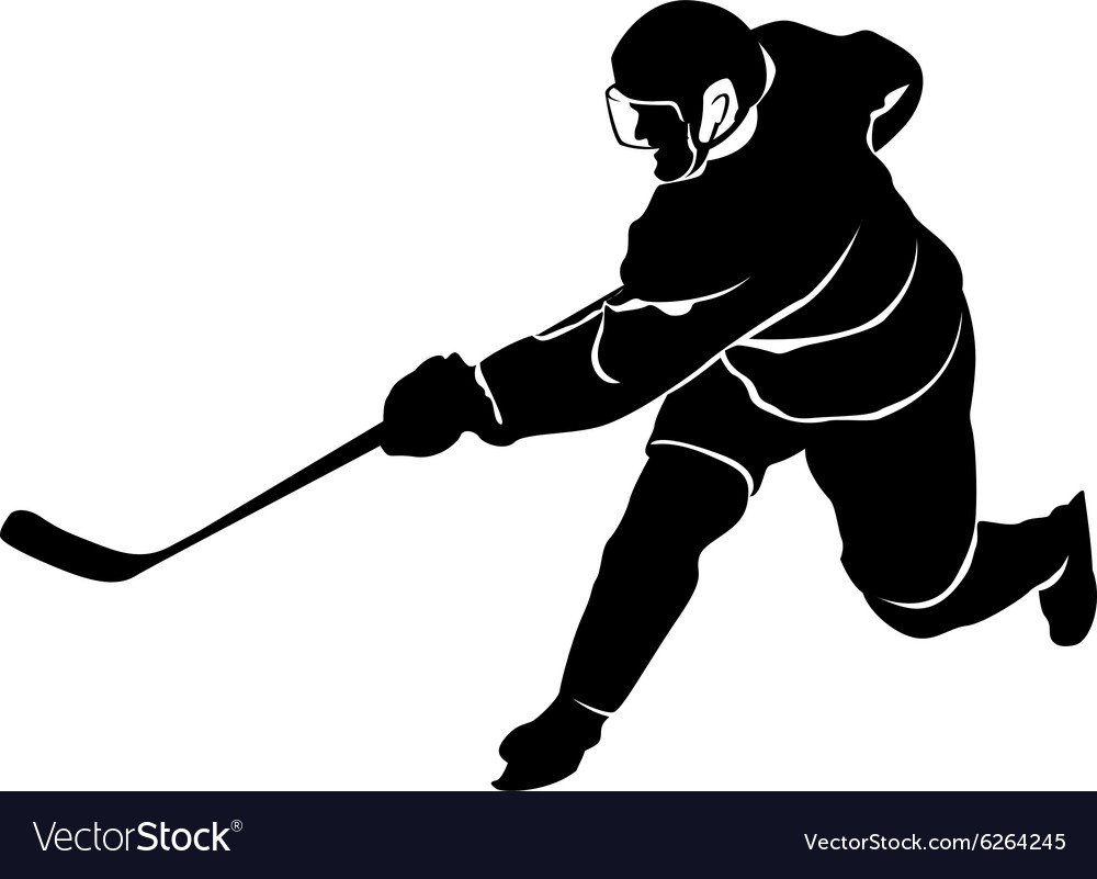 Detail Hockey Player Silhouette Vector Free Nomer 3