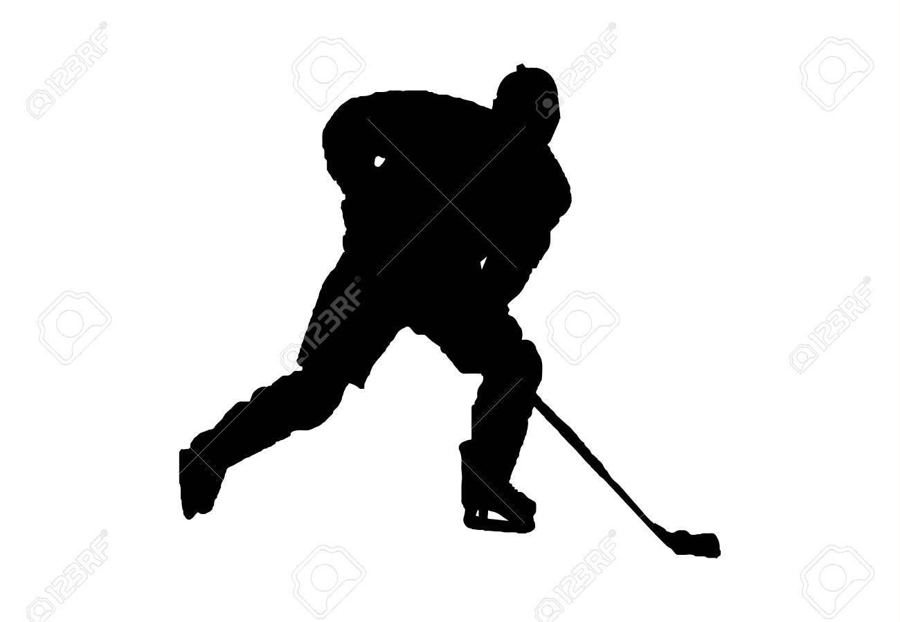 Detail Hockey Player Silhouette Vector Free Nomer 21