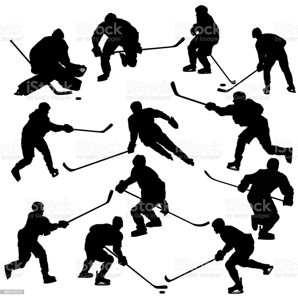 Detail Hockey Player Silhouette Vector Free Nomer 22