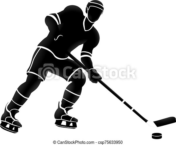 Detail Hockey Player Silhouette Vector Free Nomer 24
