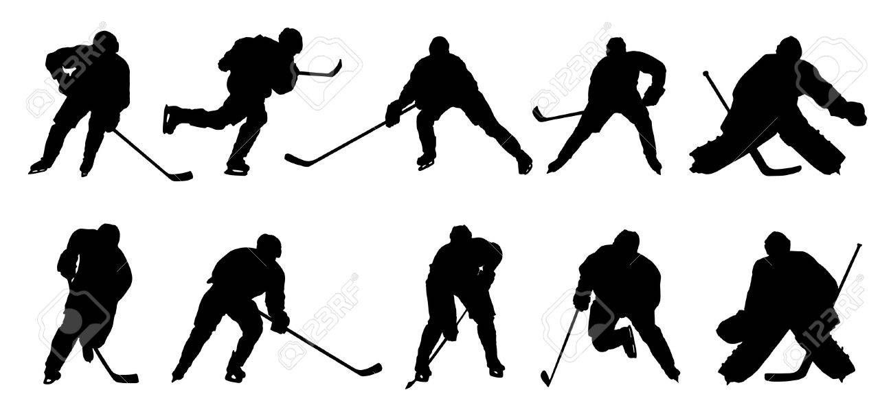 Detail Hockey Player Silhouette Vector Free Nomer 4