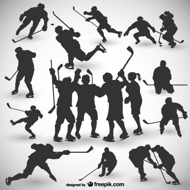 Detail Hockey Player Silhouette Vector Free Nomer 30