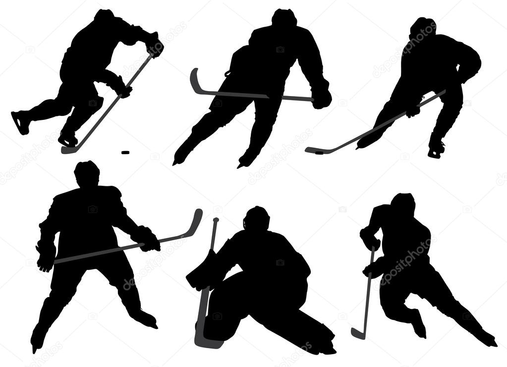 Detail Hockey Player Silhouette Vector Free Nomer 36