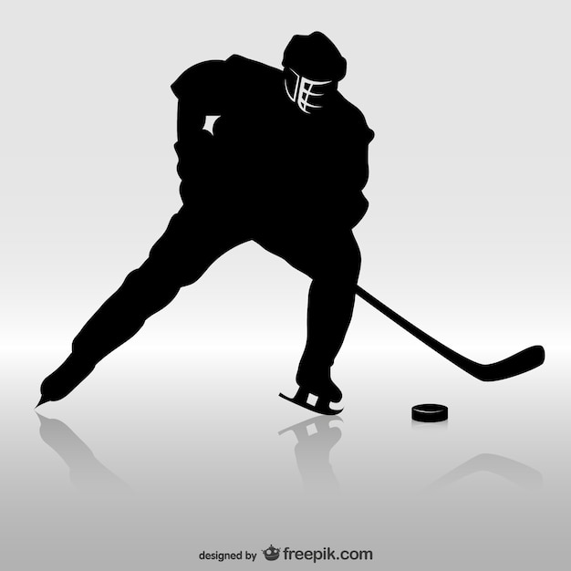 Detail Hockey Player Silhouette Vector Free Nomer 5