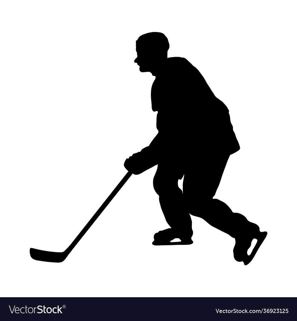 Detail Hockey Player Silhouette Vector Free Nomer 38