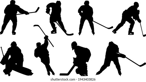 Detail Hockey Player Silhouette Vector Free Nomer 45