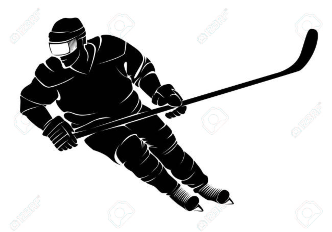 Detail Hockey Player Silhouette Vector Free Nomer 7