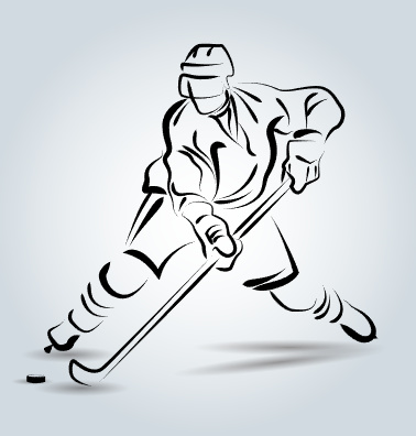 Detail Hockey Player Silhouette Vector Free Nomer 8