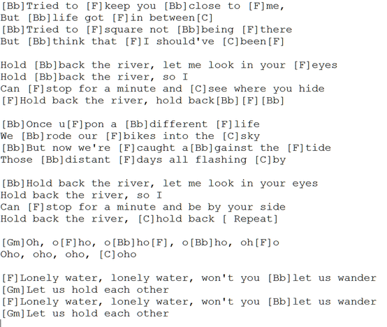 Detail Hold Back The River Chords Nomer 16