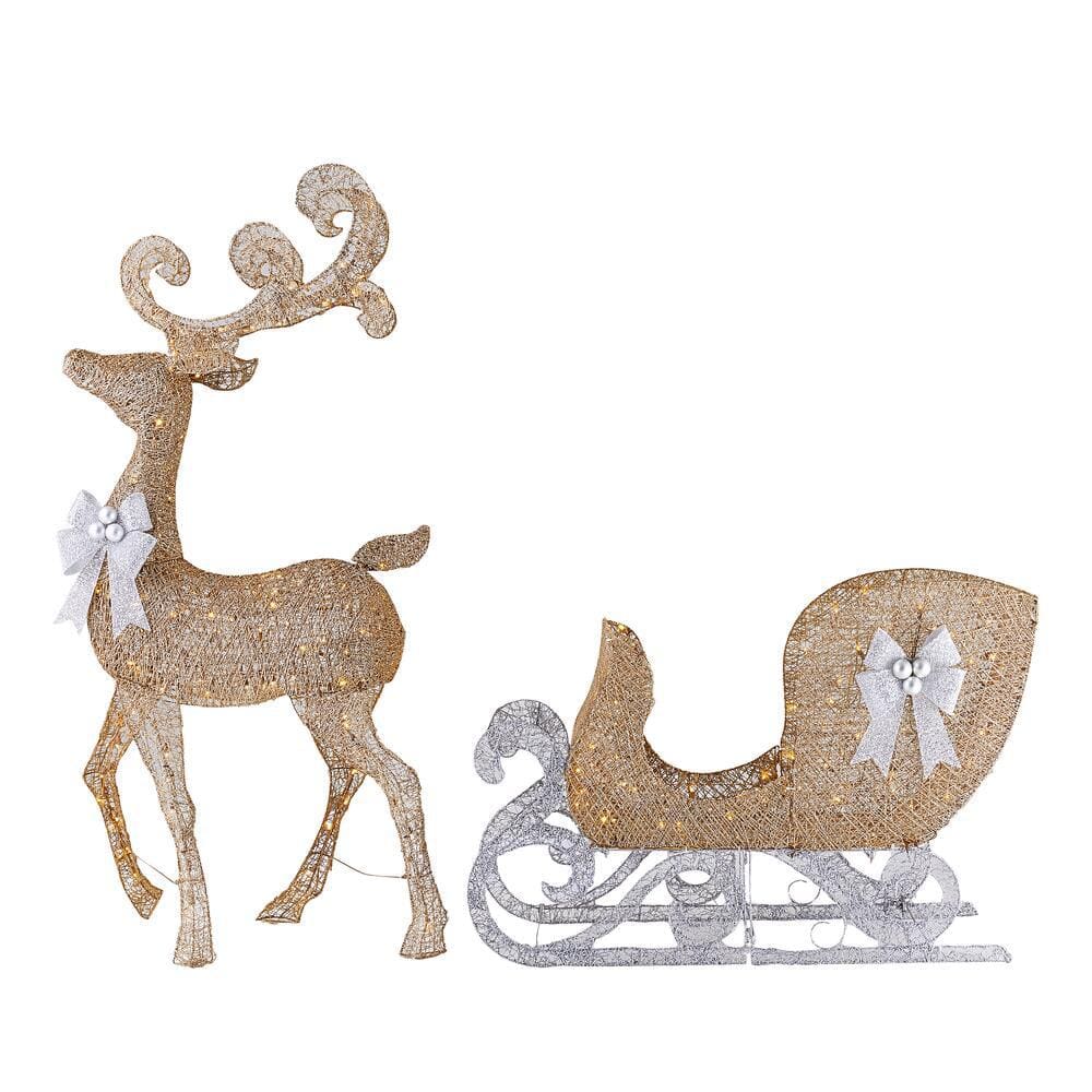 Detail Holiday Time 52 Deer And 38 Sleigh Light Sculpture Nomer 4