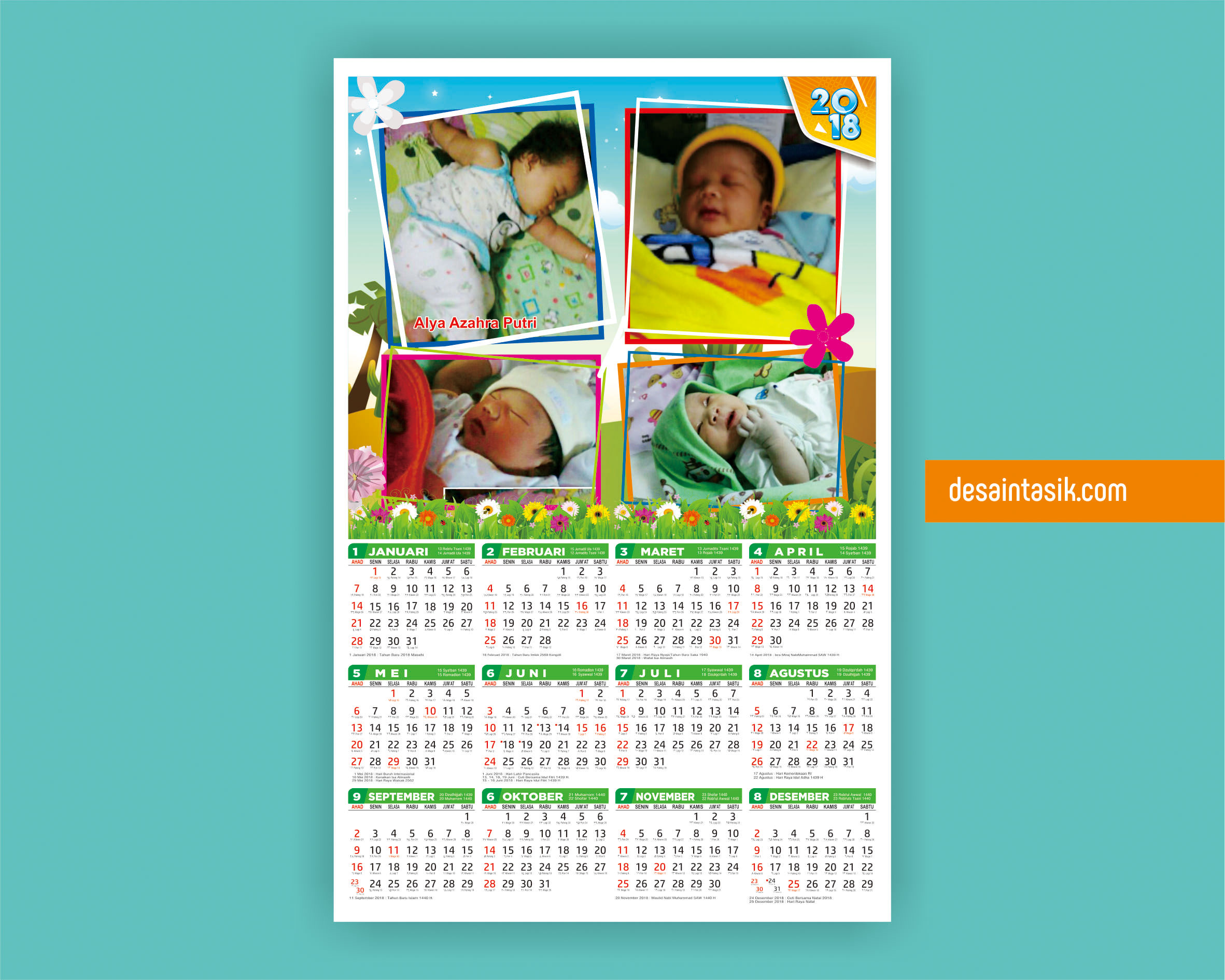 Detail Desain Kalender 1 Lembar Nomer 20