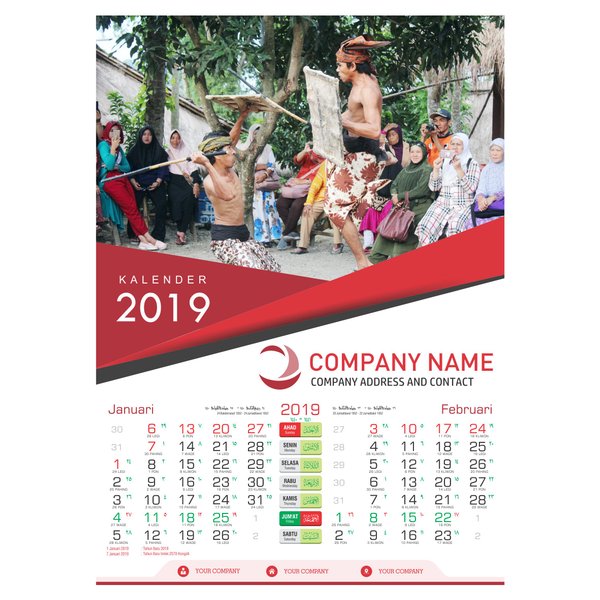 Detail Desain Kalender 2019 Psd Nomer 13