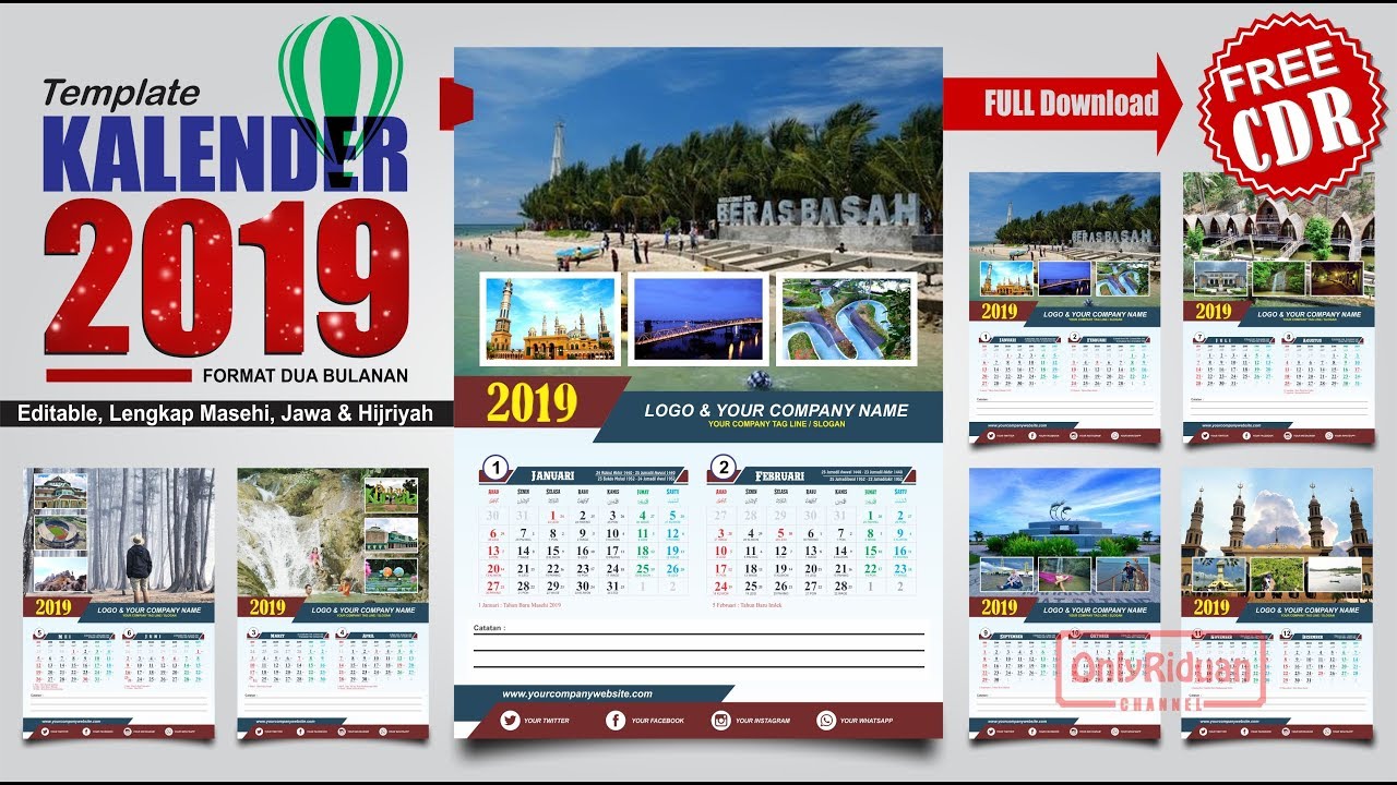 Detail Desain Kalender 2019 Psd Nomer 20