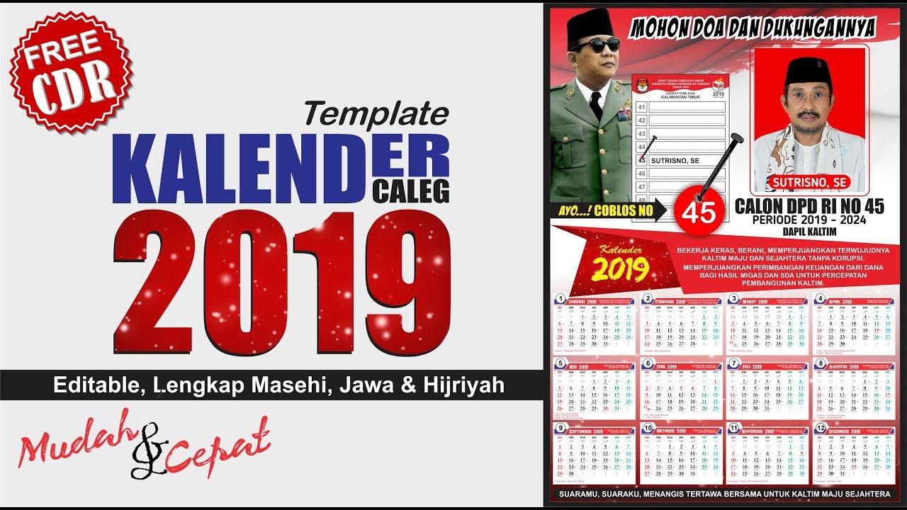 Detail Desain Kalender 2019 Psd Nomer 27