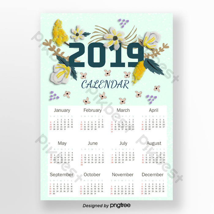 Detail Desain Kalender 2019 Psd Nomer 43