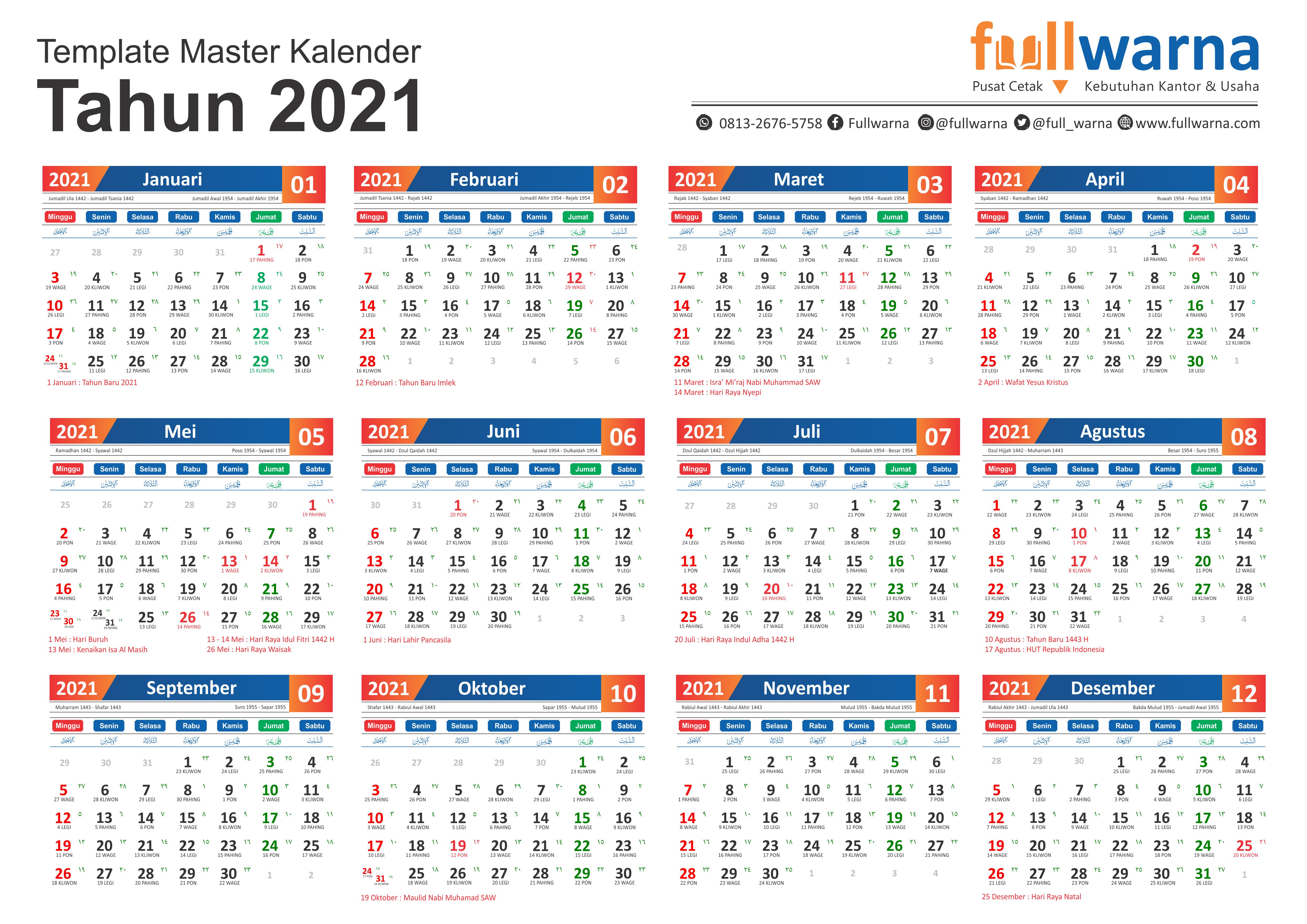 Detail Desain Kalender 2021 Cdr Nomer 39