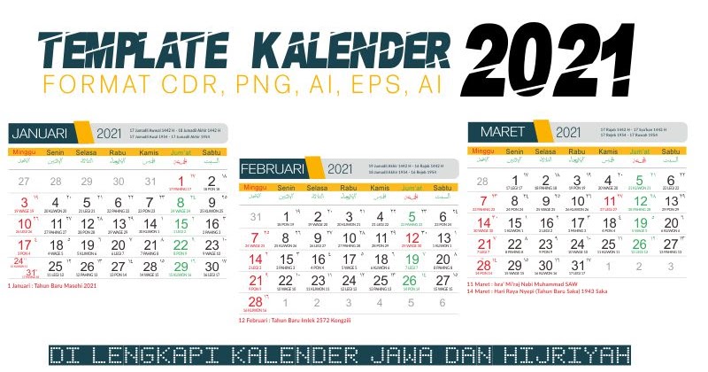 Detail Desain Kalender 2021 Cdr Nomer 42