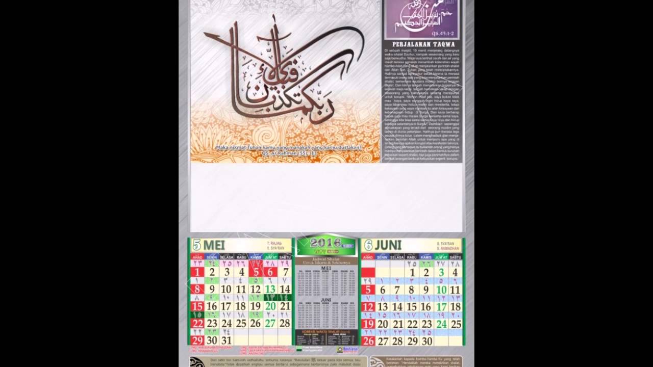 Detail Desain Kalender Islami Nomer 53