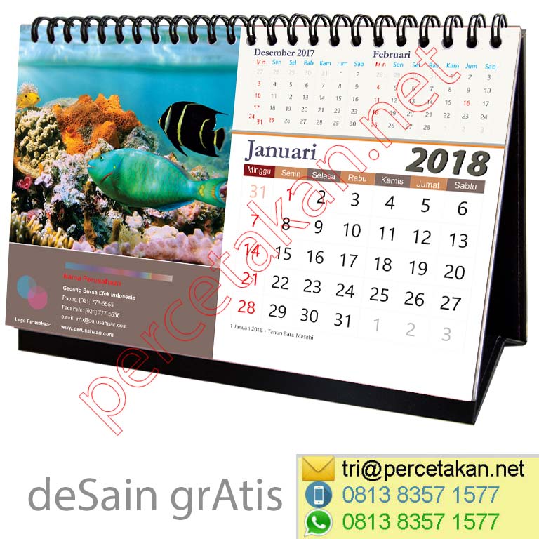 Detail Desain Kalender Meja 2019 Nomer 52