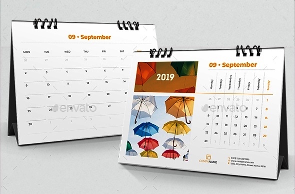 Detail Desain Kalender Meja 2019 Nomer 58