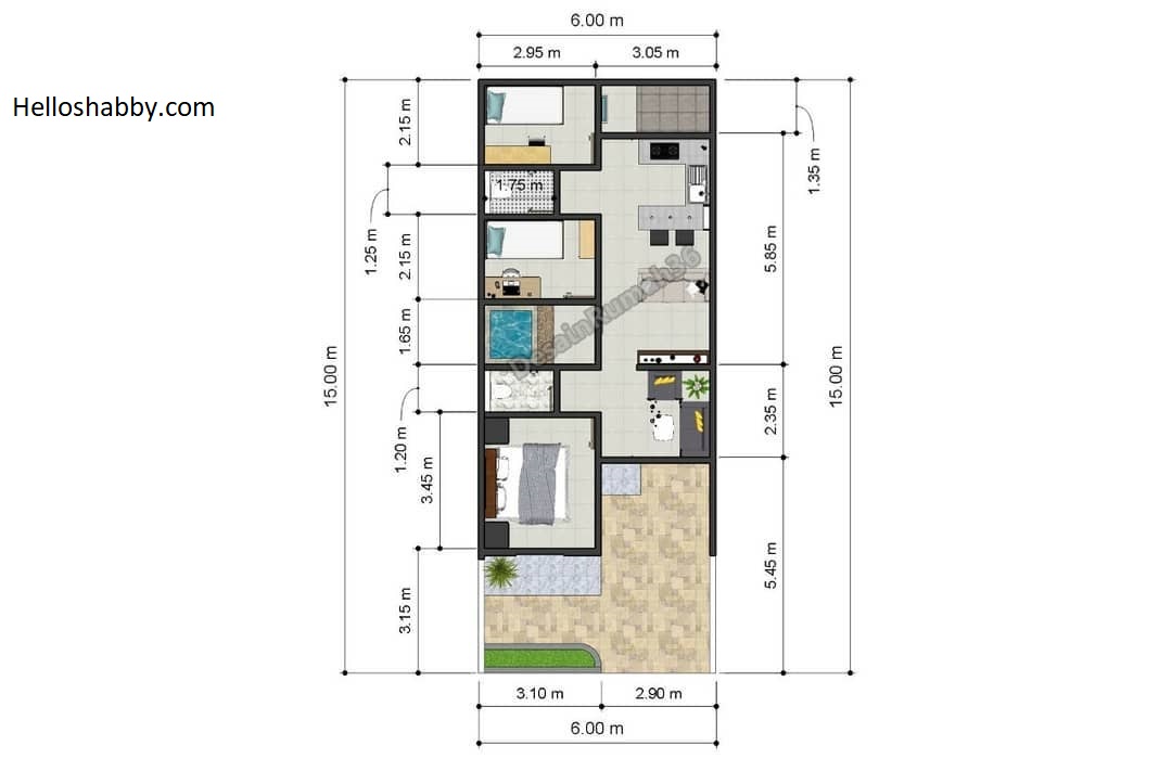 Detail Desain Kamar 25 X 4 Nomer 43