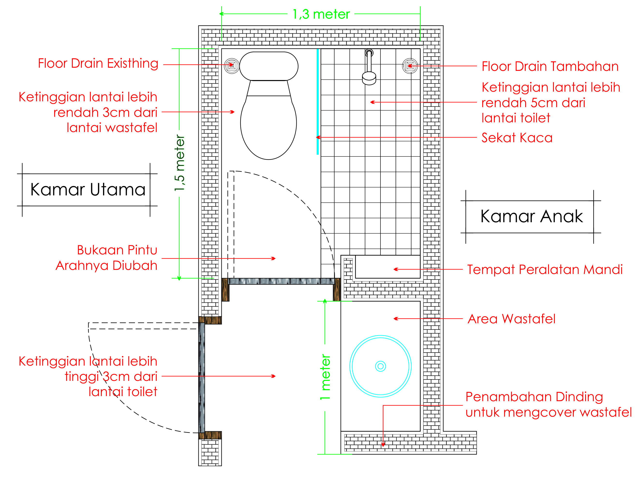 Detail Desain Kamar Mandi Ukuran 1x1 5m Nomer 42