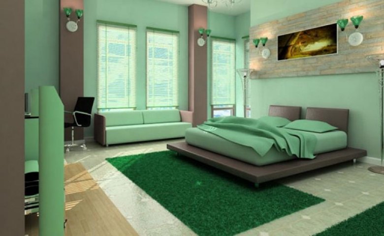 Detail Desain Kamar Minimalis Warna Hijau Nomer 31