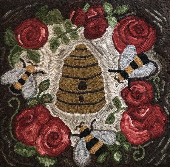 Detail Honey Beehive Rug Hooking Nomer 18