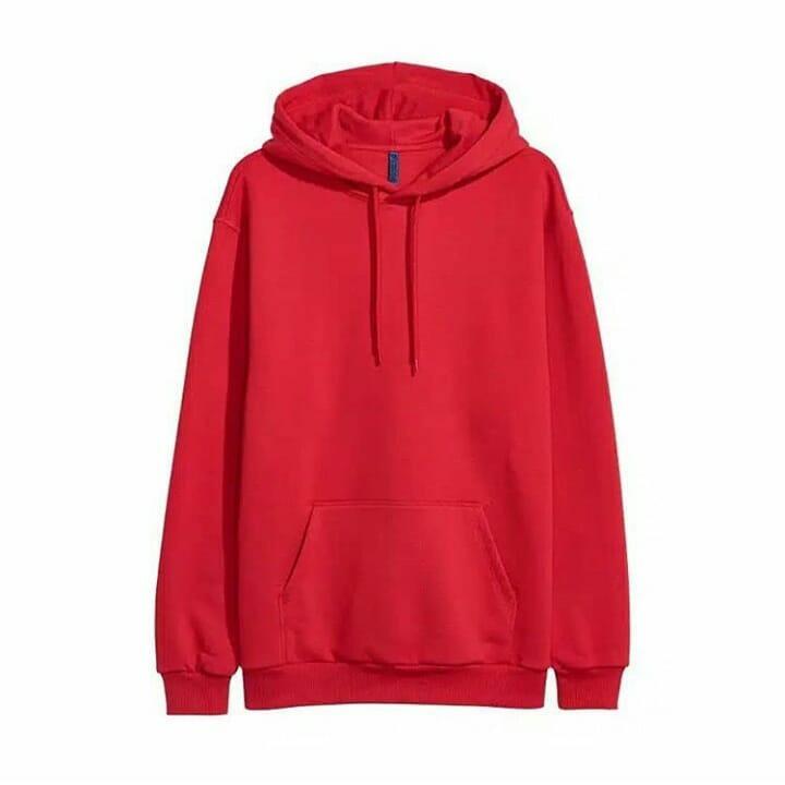 Detail Hoodie Merah Polos Nomer 2