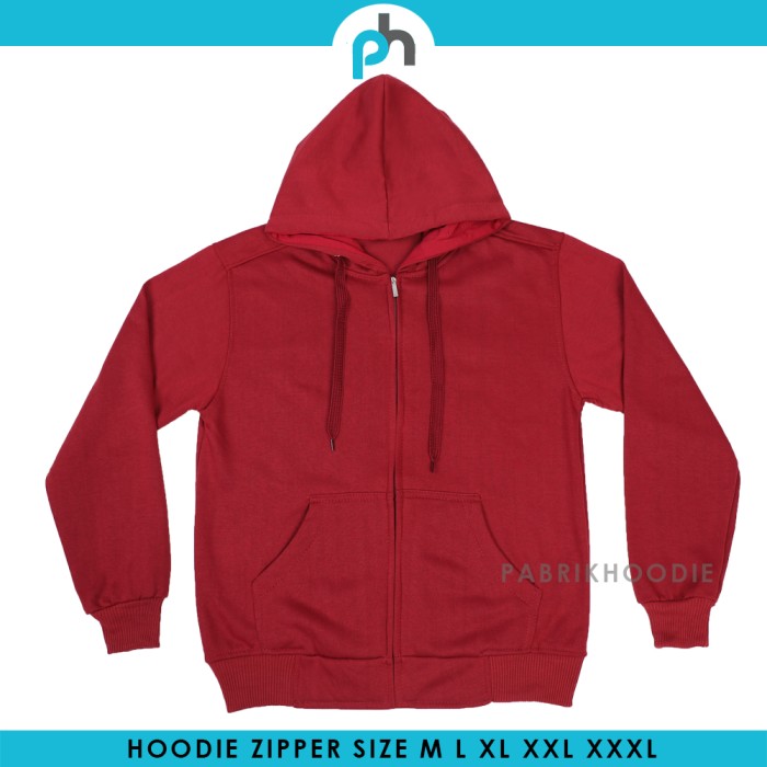 Detail Hoodie Merah Polos Nomer 19