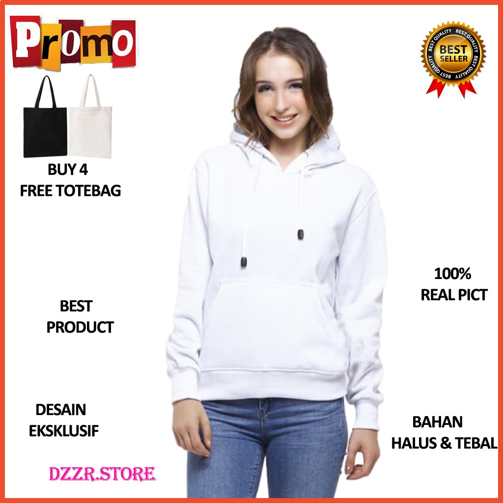 Detail Hoodie Polos Putih Untuk Desain Nomer 24