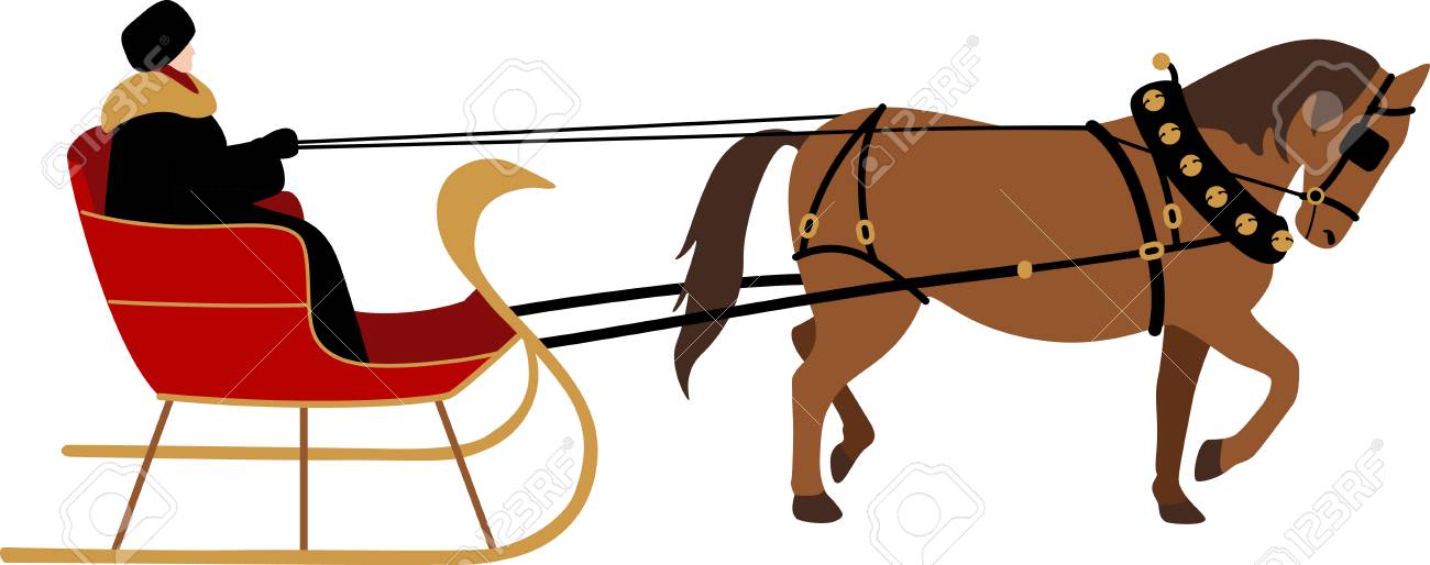 Detail Horse And Sleigh Clipart Nomer 2