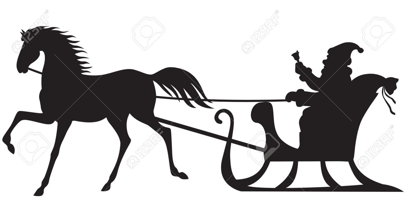 Detail Horse And Sleigh Clipart Nomer 23