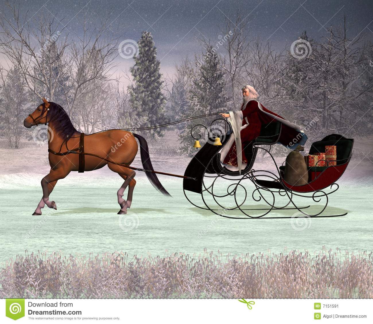 Detail Horse And Sleigh Clipart Nomer 27