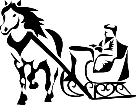 Detail Horse And Sleigh Clipart Nomer 35