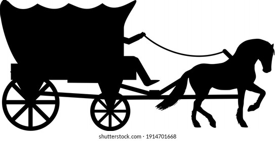 Detail Horse Drawn Carriage Silhouette Nomer 3