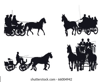 Detail Horse Drawn Carriage Silhouette Nomer 30