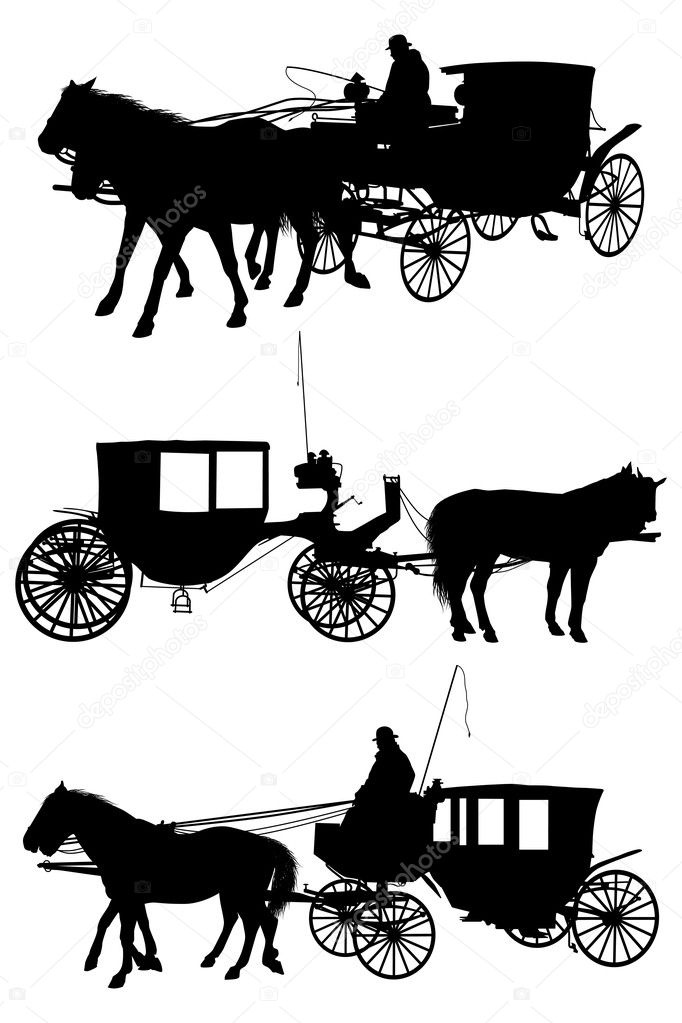 Detail Horse Drawn Carriage Silhouette Nomer 36