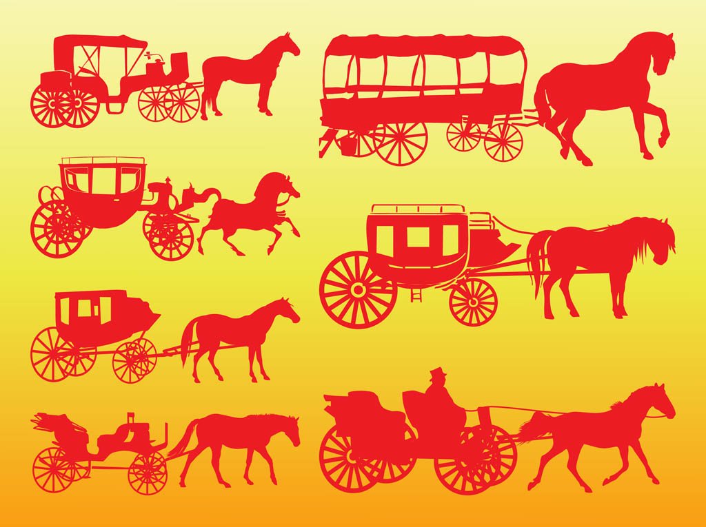 Detail Horse Drawn Carriage Silhouette Nomer 38