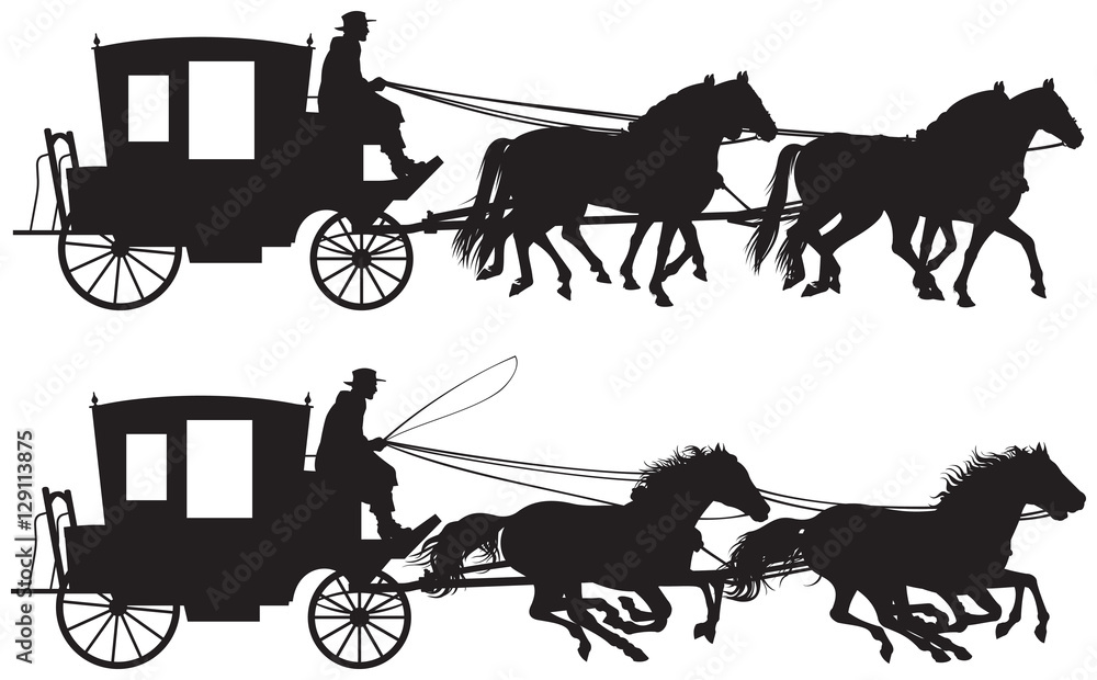 Detail Horse Drawn Carriage Silhouette Nomer 42