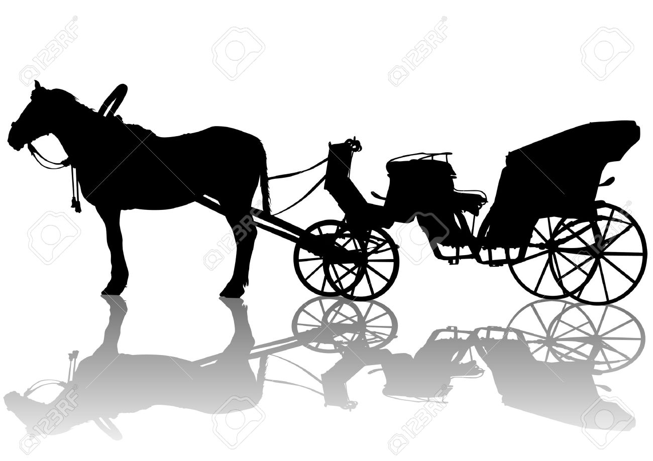 Detail Horse Drawn Carriage Silhouette Nomer 48