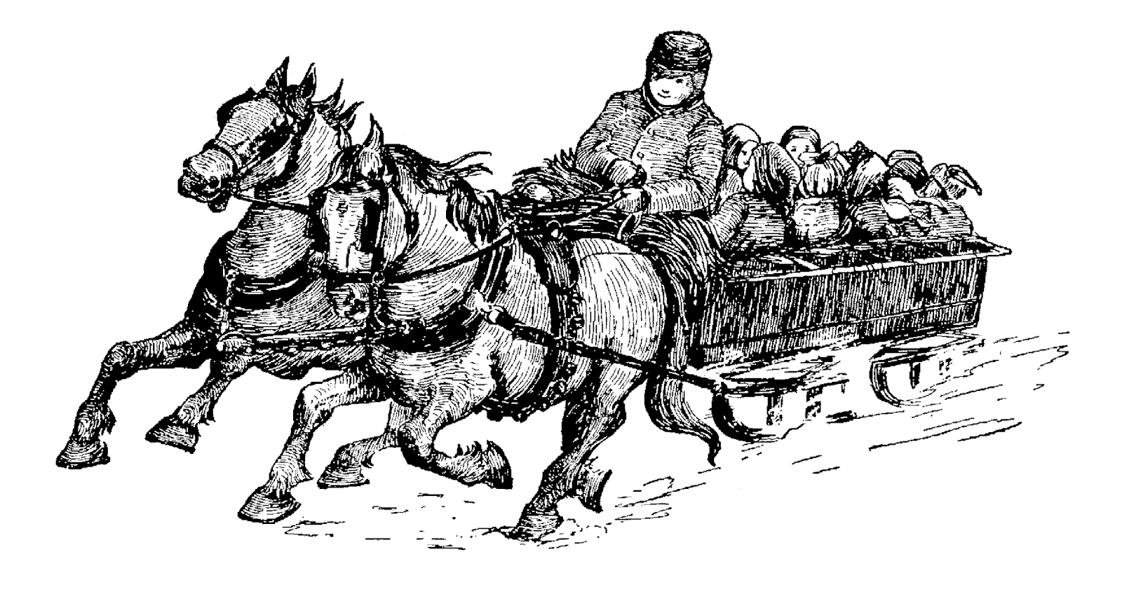 Detail Horse Drawn Sleigh Clipart Nomer 45