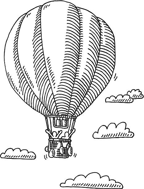 Detail Hot Air Balloon Clipart Black And White Nomer 31